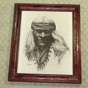 Fred Lucas 11"x14" Charcoal Original 1973 Drawing Framed (14"x17")